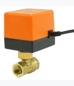 Кран шаровой BV0030NP-SP-T-ED Ду15 Ру16 стандартнопроходной двухходовой, латунь, внутренняя резьба, уплотнение - нитриловый каучук / PTFE, с электроприводом 220В без концевых выключателей